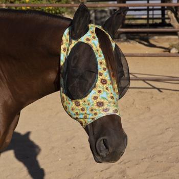 Comfort Fit Fly Mask m. hul til pandelok - Sunflower Full